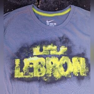 LeBron "King James" Grey Nike Athletic Fit Graphic Tee (Adult M)